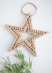 Wooden beaded  hanging star by Tutti & Co